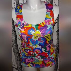 Boston Proper So Modern Abstract Sol Scoop Neck Tank High End Hippie Sz …